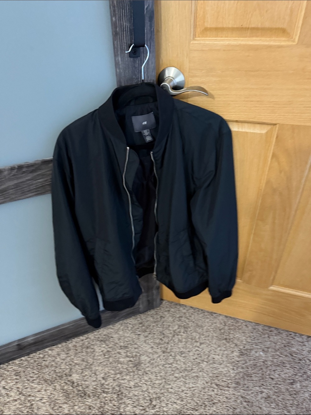 H&M Men's Black Lightweight Bomber Jacket